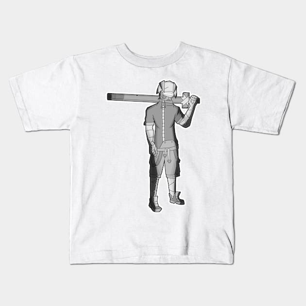 Cool swordsman Kids T-Shirt by Atzon